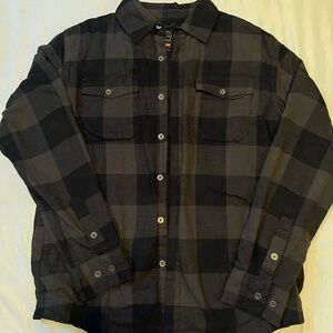 Wrangler Black and Gray Plaid Shirt Jacket